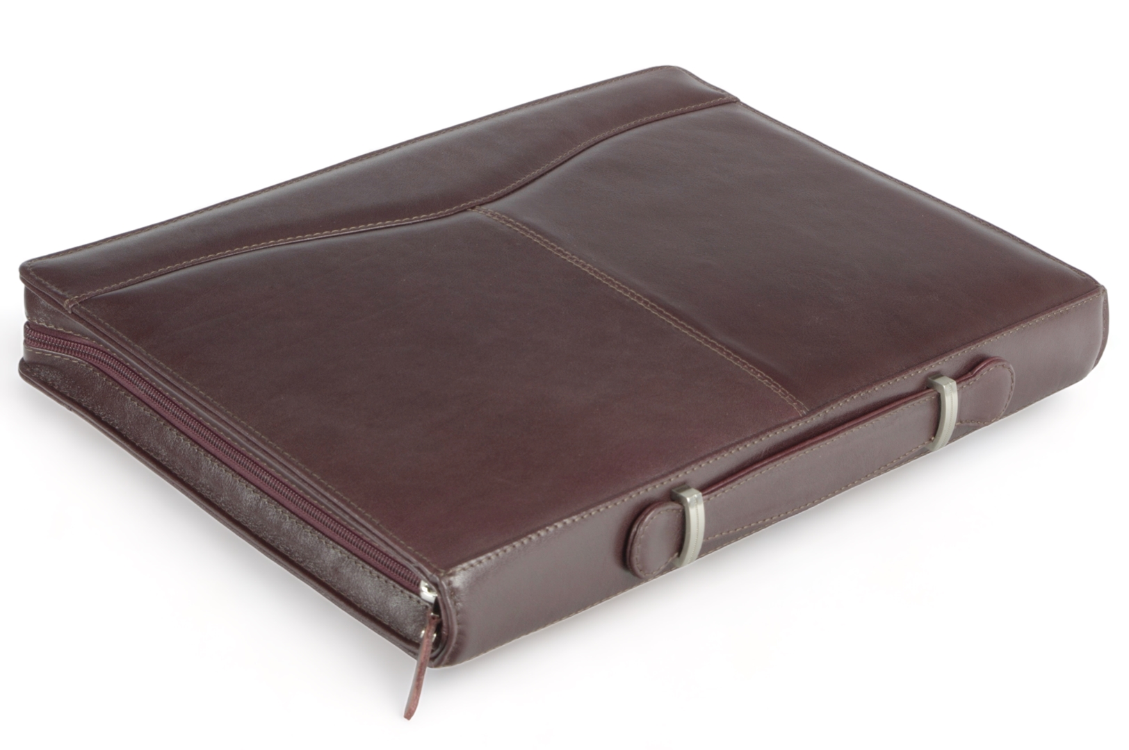 A4 zippered conference folder made of genuine leather. 2R BL 0-2F