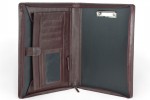 A4 zippered conference folder made of genuine leather. 2R BL 0-2F