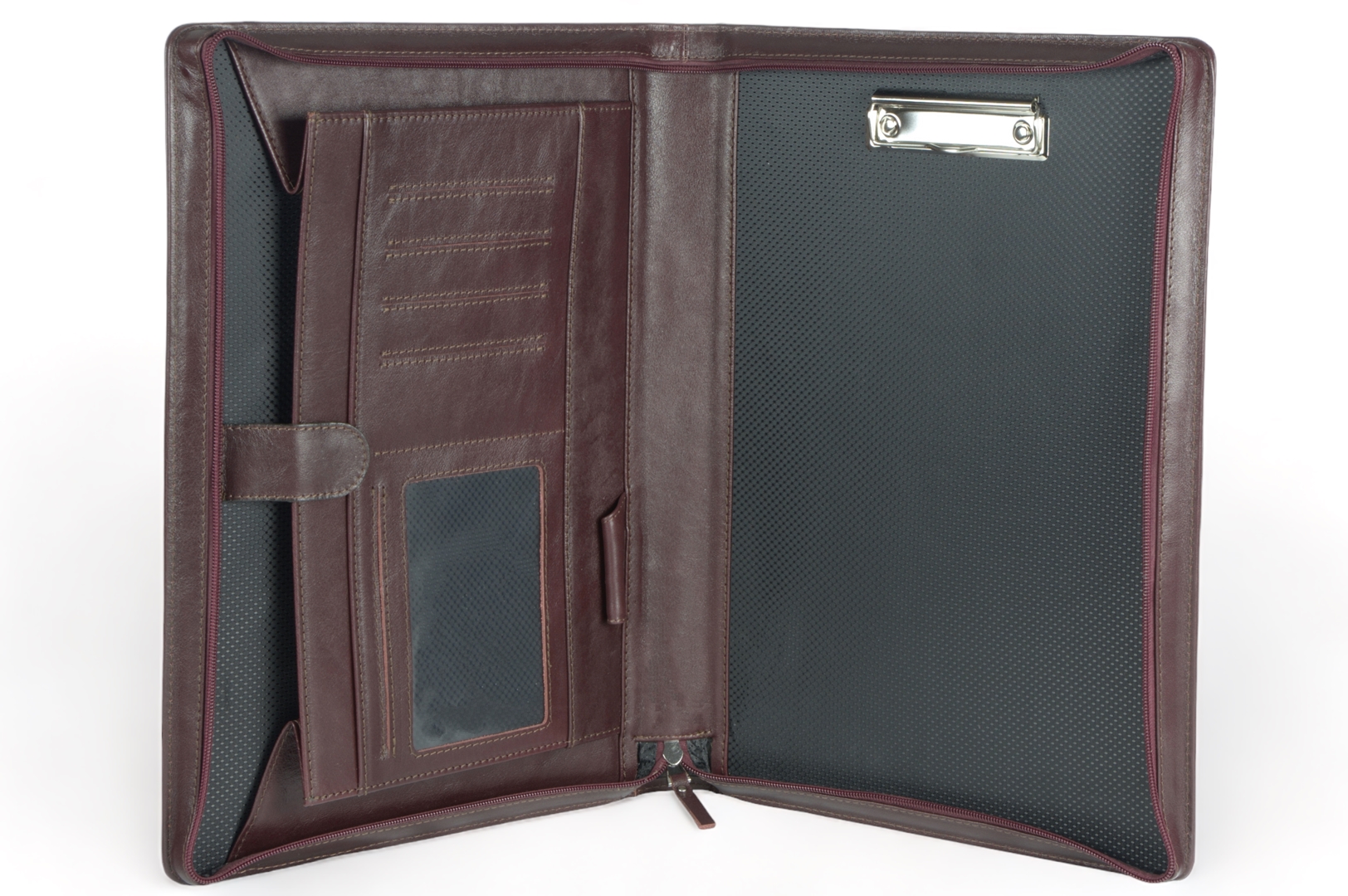A4 zippered conference folder made of genuine leather. 2R BL 0-2F