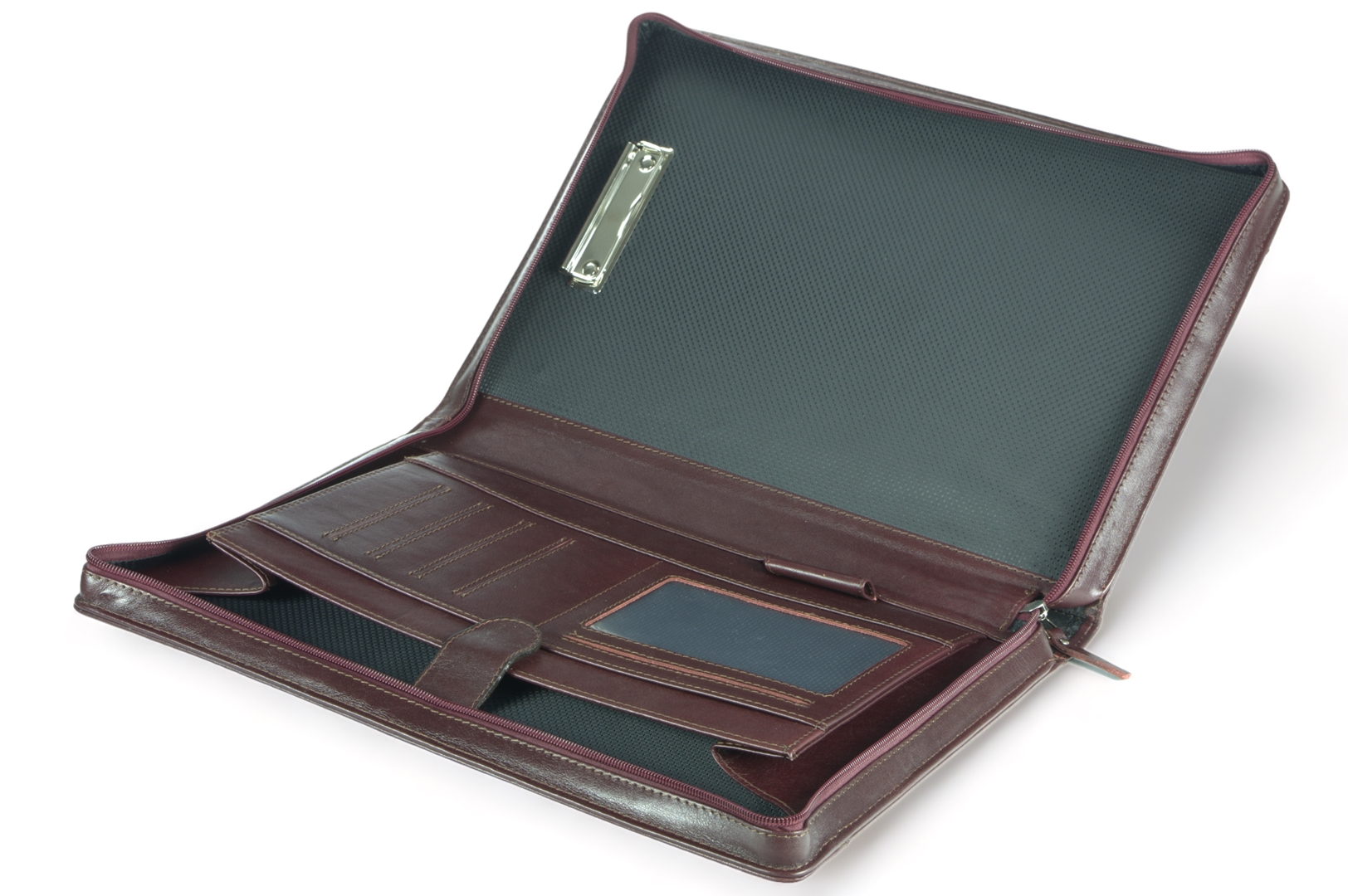 A4 zippered conference folder made of genuine leather. 2R BL 0-2F