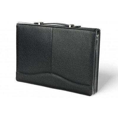 A4 size conference folder with a zipper made of genuine leather. 2R EL-4-1F