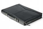 A4 zippered conference folder made of genuine leather. 2R EL 4-1F