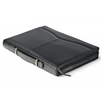 A4 size conference folder with a zipper made of genuine leather. 2R EL-4-1F