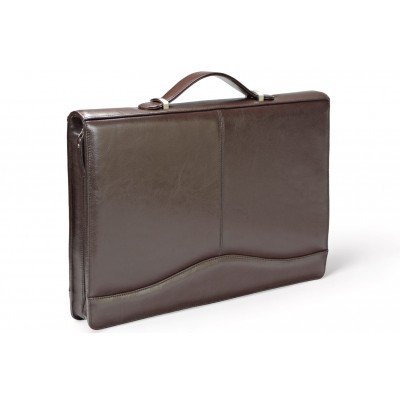 A4 size conference folder with a zipper made of genuine leather. 2R PL-0-2F