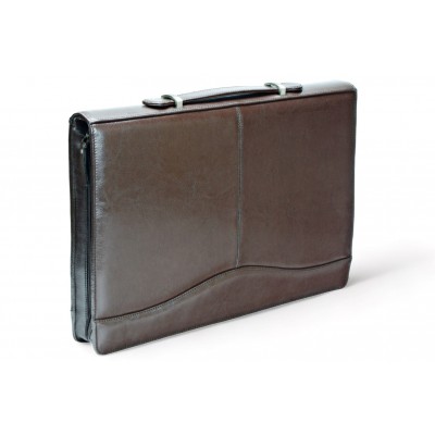 A4 size conference folder with a zipper made of genuine leather. 2R PL-0-2F