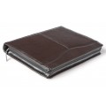 A4 size conference folder with a zipper made of genuine leather. 2R PL-0-2F