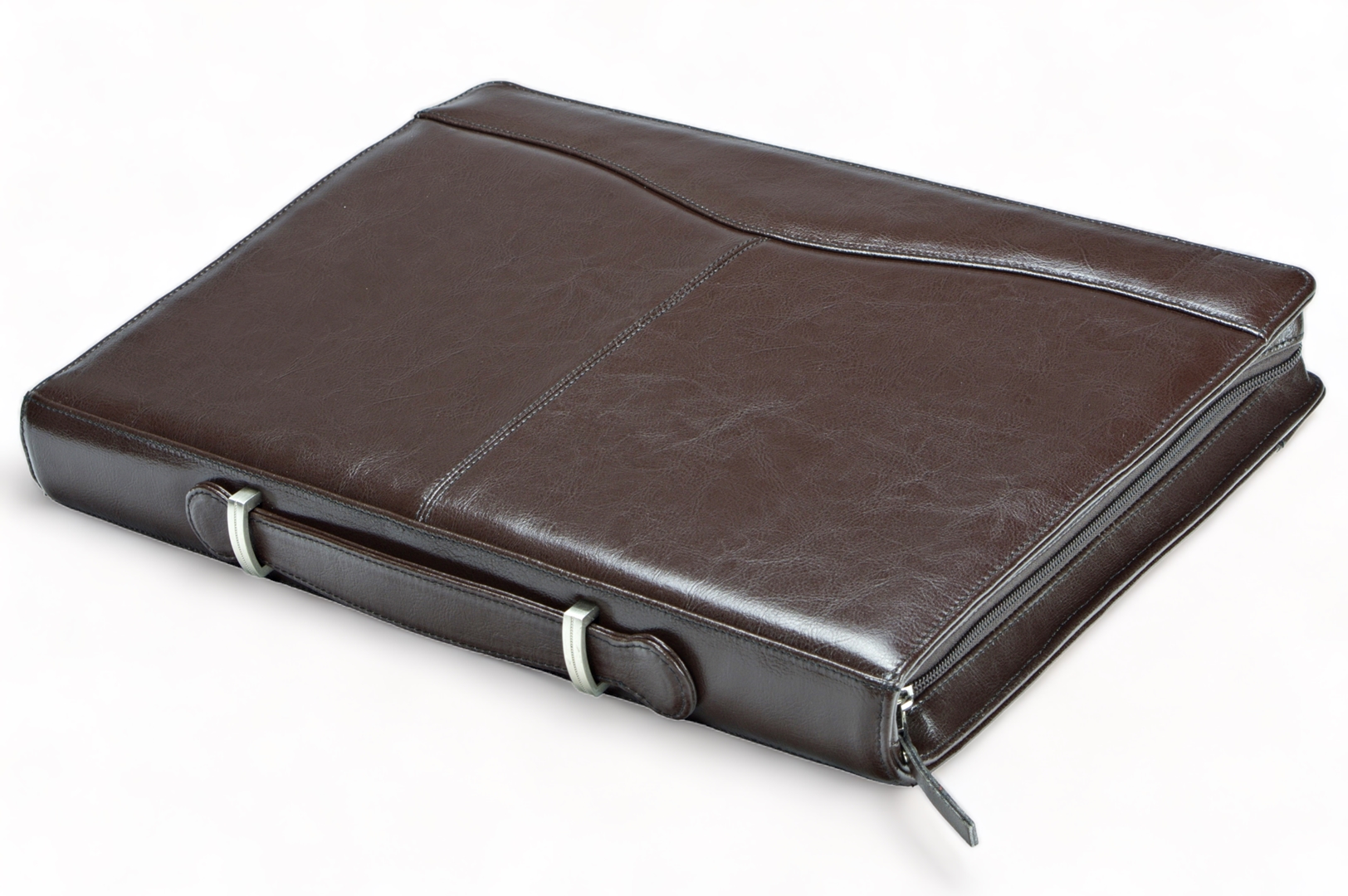 A4 zippered conference folder made of genuine leather. 2R PL 0-2F