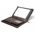 A4 size conference folder with a zipper made of genuine leather. 2R PL-0-2F