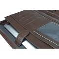 A4 size conference folder with a zipper made of genuine leather. 2R PL-0-2F