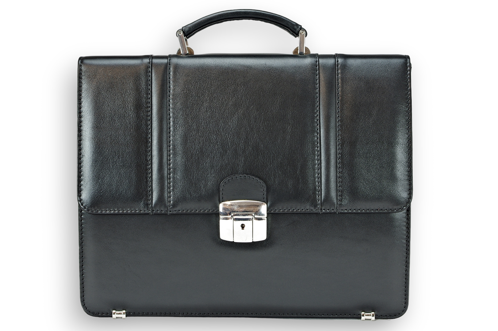 LEATHER BRIEFCASE Model A4 84 BL-0-1BR