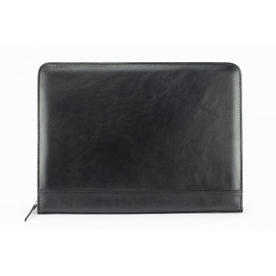A4 size conference folder with a zipper made of genuine leather. 26 BL-0-1F