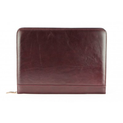 A4 size conference folder with a zipper made of genuine leather. 26 BL-0-2F