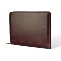 A4 size conference folder with a zipper made of genuine leather. 26 BL-0-2F