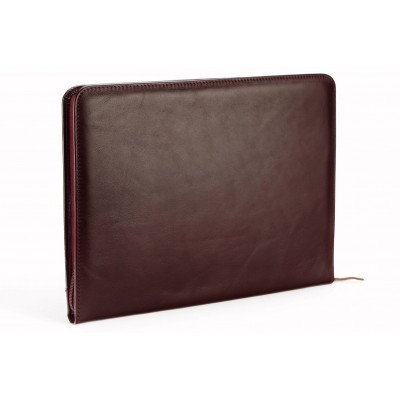A4 size conference folder with a zipper made of genuine leather. 26 BL-0-2F