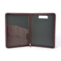 A4 size conference folder with a zipper made of genuine leather. 26 BL-0-2F