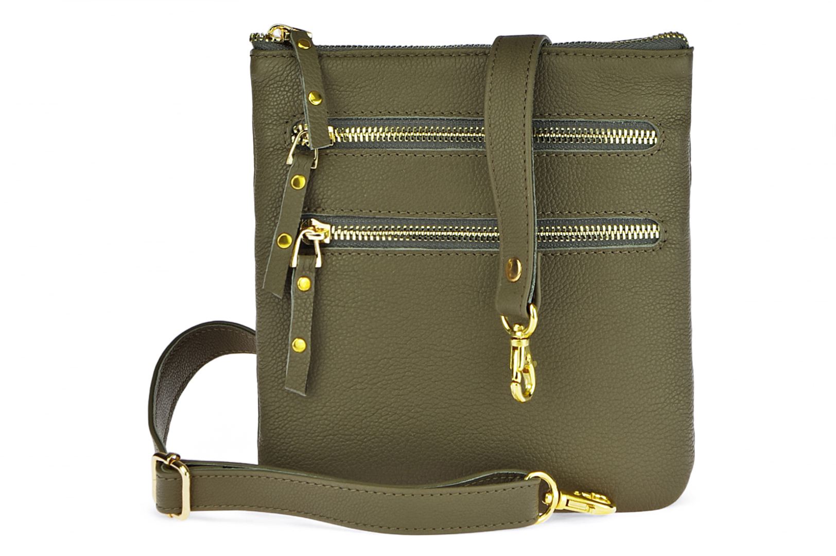 Classic leather shoulder bag. 30 EL-4-7BG_gold