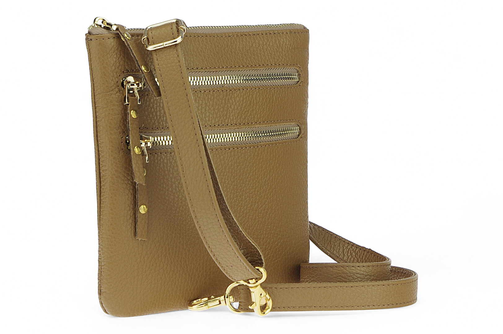 Classic leather shoulder bag. 30 EL-4-8BG_gold