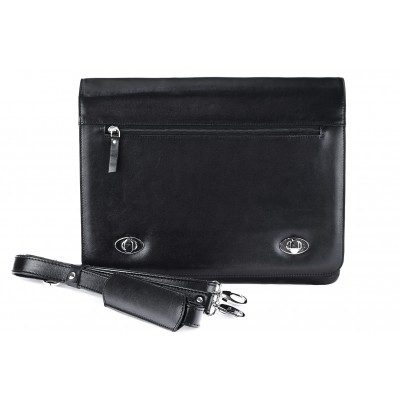 Leather shoulder bag, A4 size, 39 BL-0-1BG