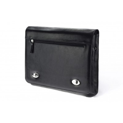 Leather shoulder bag, A4 size, 39 BL-0-1BG