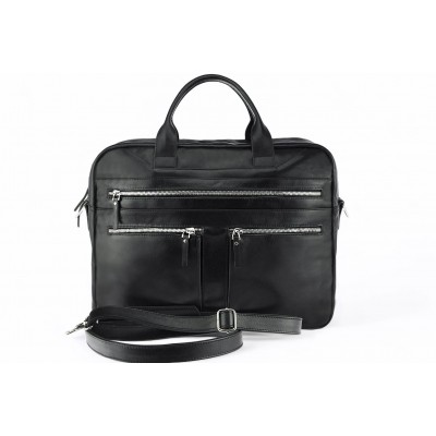 Leather briefcase bag A4 704 BL-0-1BR_NIC