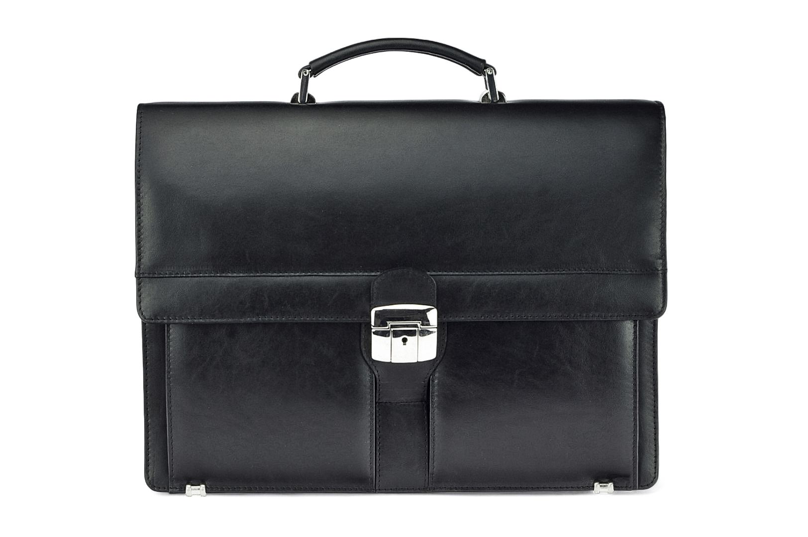 Classic A4 leather briefcase, 78 BL-0-1BR