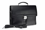 Classic A4 leather briefcase, 78 BL-0-1BR