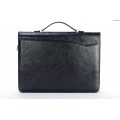 A4 size conference folder with a zipper made of genuine leather. 24R BL 0-1F