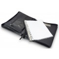 A4 size conference folder with a zipper made of genuine leather. 24R BL 0-1F