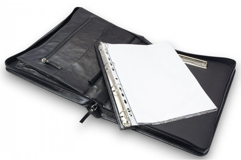 Genuine Leather A4 Zipper Conference Folder | Eric Lasko