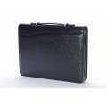 A4 size conference folder with a zipper made of genuine leather. 24R BL 0-1F