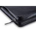 A4 size conference folder with a zipper made of genuine leather. 24R BL 0-1F