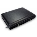 A4 size conference folder with a zipper made of genuine leather. 24R BL 0-1F