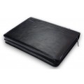A4 size conference folder with a zipper made of genuine leather. 24R BL 0-1F