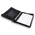 A4 size conference folder with a zipper made of genuine leather. 24R BL 0-1F