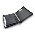 A4 size conference folder with a zipper made of genuine leather. 24R BL 0-1F