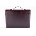 A4 size conference folder with a zipper made of genuine leather. 24R BL 0-2F