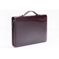 A4 size conference folder with a zipper made of genuine leather. 24R BL 0-2F