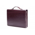 A4 size conference folder with a zipper made of genuine leather. 24R BL 0-2F