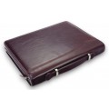 A4 size conference folder with a zipper made of genuine leather. 24R BL 0-2F