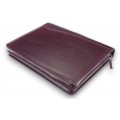A4 size conference folder with a zipper made of genuine leather. 24R BL 0-2F