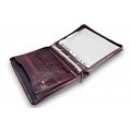 A4 size conference folder with a zipper made of genuine leather. 24R BL 0-2F
