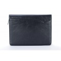 A4 size conference folder with a zipper made of genuine leather. 24 BL 0-1F