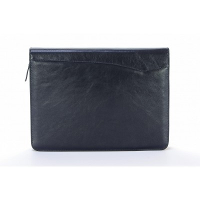 A4 size conference folder with a zipper made of genuine leather. 24 BL 0-1F A4 size conference folder with a zipper made of genuine leather. 24 BL 0-1F