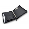 A4 size conference folder with a zipper made of genuine leather. 24 BL 0-1F
