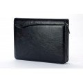 A4 size conference folder with a zipper made of genuine leather. 24 BL 0-1F