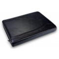 A4 size conference folder with a zipper made of genuine leather. 24 BL 0-1F