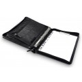 A4 size conference folder with a zipper made of genuine leather. 24 BL 0-1F