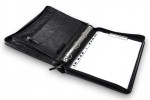 A4 size conference folder with a zipper made of genuine leather. 24 BL 0-1F