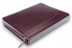 A4 size conference folder with a zipper made of genuine leather. 24 BL 0-2F