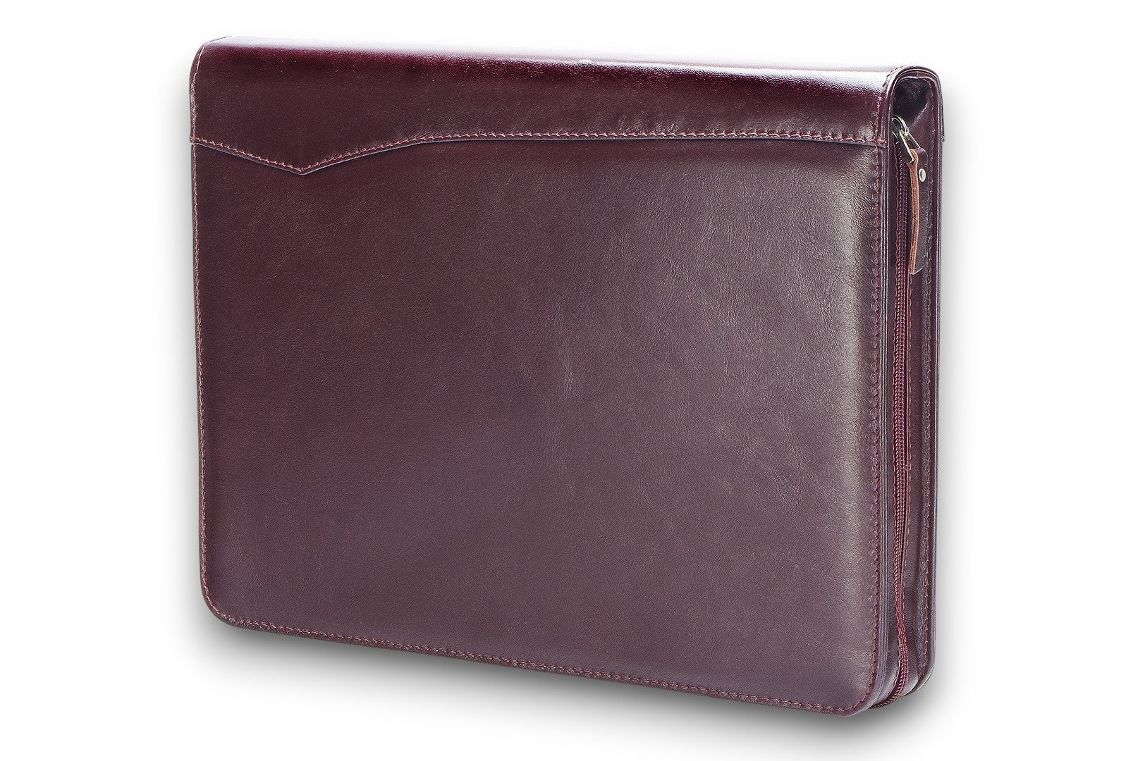 A4 size conference folder with a zipper made of genuine leather. 24 BL 0-2F